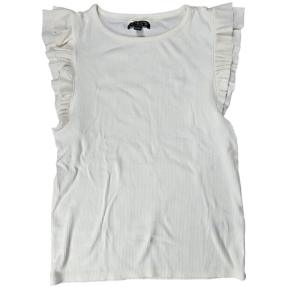 J. Crew Vintage rib ruffle-sleeve‎ shirt L BP083